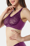 Amante Double Layered Non Wired Full Coverage Lace Bra - Pickled Beet Stucco — thumbnail 4